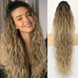 Women's Claw Clip 2-in-1 Ponytail Wig, Hair Topper for Women -  Wavy Clip-In Hairpiece with Bangs for Thinning Hair, Natural Volume, Your Daily Confidence, Body Wave Long Curly Hair Fluffy Natural Thick Long Ponytail Extension Synthetic Wig for women