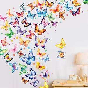 230+ PCS Large Butterfly Wall Decals, Self-Adhesive Vinyl Butterfly & Dot Stickers Unique Design Safe for Wall, Window, Door, Room Decor