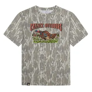 Vintage Turkey Bottomland Camo T-Shirt, Retro Hunting Graphic Tee, Nature Lover Outfit, Classic Outdoor Apparel, Casual Streetwear Style