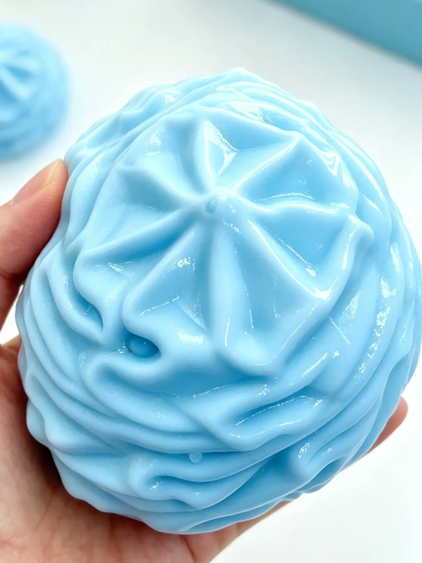 Blue Cream Crispy Squeeze Toy, Fluffy Whipped Cream Stress Relief Squishy