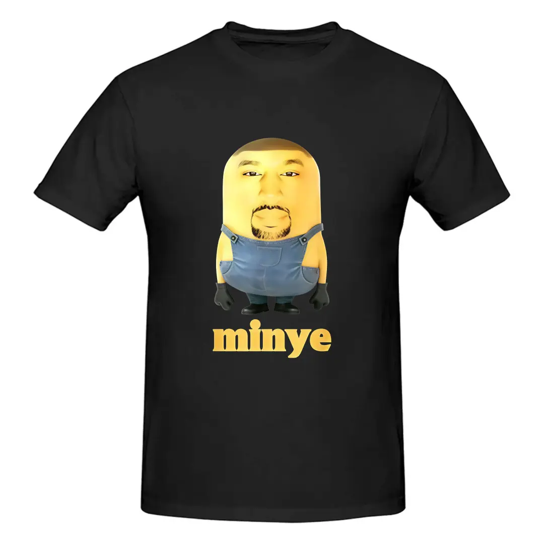 Men's Short-Sleeve Casual T-Shirt - Free Shipping, Human-Faced Bearded Minion, Yellow Overalls, Minye Text, Funny Pop Culture Mashup, Summer Outfit, Gift for Minion Fans