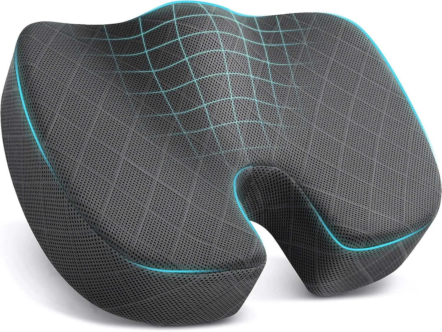 Memory Foam Seat Cushion for Office Chair Car Seat Airplane Bleacher Sciatica Hip Coccyx Pain Relief Desk Chair Cushion for Long Sitting Office Workers Car Drivers