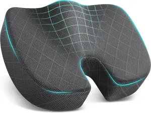 Memory Foam Seat Cushion for Office Chair Car Seat Airplane Bleacher Sciatica Hip Coccyx Pain Relief Desk Chair Cushion for Long Sitting Office Workers Car Drivers