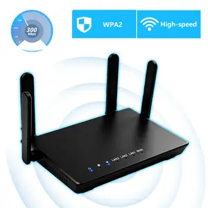 300Mbps WiFi Router, 2.4G Strong Penetration, 4 Antennas, WPA2 Security, Long Range Coverage, Multi-Device Connection