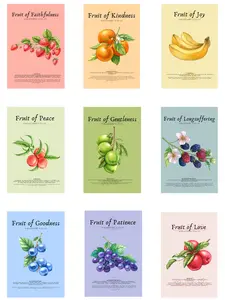 Fruit of The Spirit Poster Set 12x18” Includes All 10 Posters