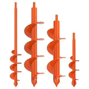 4 count Multi Purposes Auger Drill Bit Set for Planting Hole 1.6 X 9 & 2 X 16 & 3 X 12 & 3.5 X 16 inch Auger Bit for  Hole Digger Tool for Beach Umbrella Holes, Fence Posts
