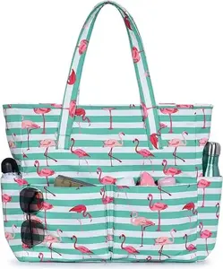 Beach Bags for Women Large Waterproof Sandproof Beach Tote Swim Pool Bag with Zipper for Travel Vacation Essentials