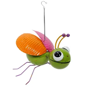 Continental Art Center  Hanging Colorful Enameled Metal Bouncing Bug Ornament