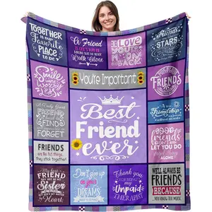 Friend Blanket, Best Friend Birthday Gifts for Women, Gifts for Best Friends Women, Friendship Gifts for Women Friends, Bestie Birthday Gifts for Women, Friendship Throw Blanket 60"x50"