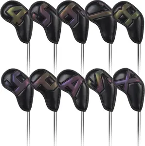 Craftsman Golf Magnetic Iron Headcovers Protective Cover for 10pcs with Large Number Design