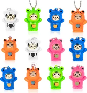 Face Changing Animal Keychains for Kids - Set of 12 - Cute Keychains with 4 Different Expressions and 5 Designs