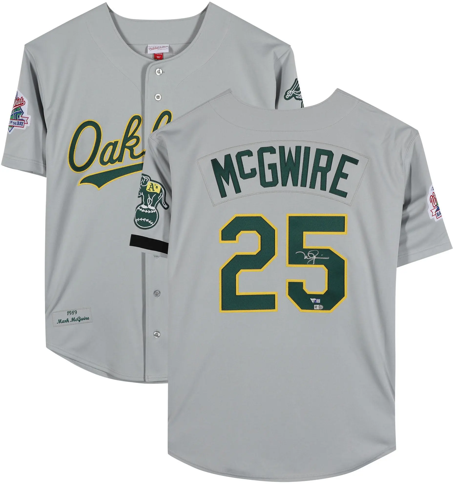 Mark McGwire Oakland Athletics Autographed Grey 1989 World Series Mitchell & Ness Authentic Jersey - Fanatics Authentic Certified