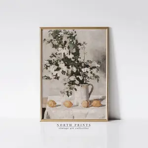 Spanish Kitchen Lemon Painting | Bright Vintage Kitchen Decor | North Prints