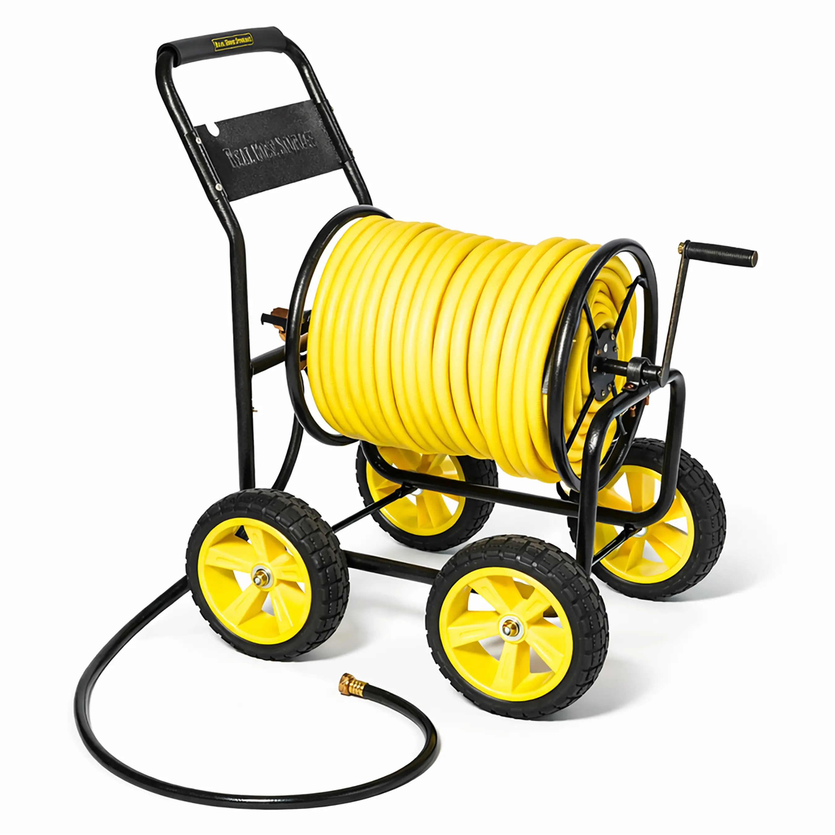 4-Wheel Heavy Duty Hose Reel Cart - 250ft Hose Capacity
