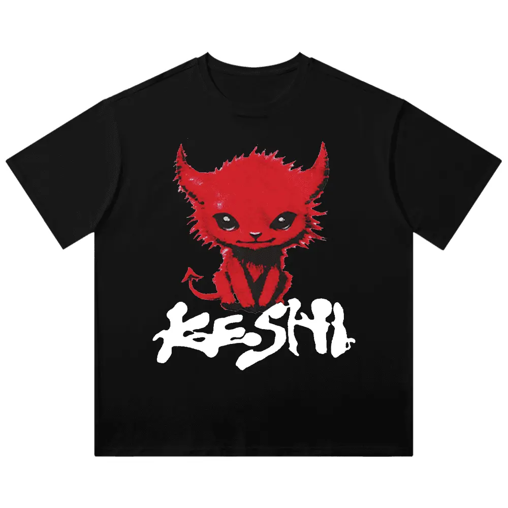 Men's Keshi Requiem World Tour 2025 Album Design Vintage Cotton Monster T-Shirt - Casual Crew Neck, Short-Sleeve, Breathable Natural Cotton Knit Menswear Clothes, Hip-Hop Fashion Top for Daily & Fan Activities, Tshirt, Classic, Women, Fabric