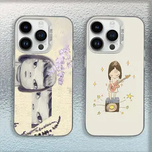 Cute Y-Yoshitomo Nara Phone Case For iPhone 16,15,14,13,12,11,Mini,Pro,MAX White Matte Shockproof Cover Anime Sticker Protector Protection