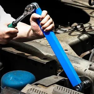 Tight Reach Extended Wrench Set, Offset Design with 1/2, 1/4, and 3/8 Square Drive Adapters, Perfect for Tight-Spaces and Versatile Use, Offset Extension Wrench