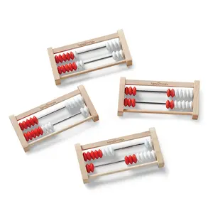 hand2mind Mini 20-Bead Wooden Rekenrek, Number Rack for Kids, Abacus for Kids Math, Counting Beads, Math Counters for Kids, Math Manipulatives, Elementary Teacher Must Haves (Set of 4)