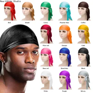 Premium Silky Durag for Men & Women | Extra Long Tail & Wide Straps for 360 Waves Compression, Frictionless Satin Sleep Bonnet Hair Wrap for Dreads, Locs & Braids