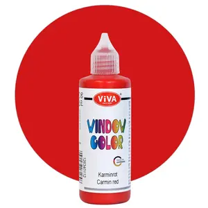 Viva Decor Window Colour (Carmine Red, 90 ml) Window Paints for Removable Pictures and Stickers for Decoration, Mirrors, Tiles, Vases and Windows