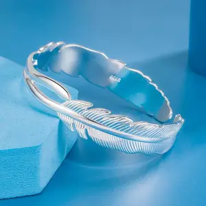 Sterling Silver Bangle Bracelets for Women 925 Sterling Silver Cuff Bangles Adjustable Fashion Women Jewelry Lucky Fidget Bracelet for Women Mom Wife Valentine Mothers Day Gift