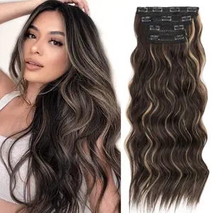 MY-LADY 20/24inch 4PCS/Pack Clip In Hair Extension Synthetic Long Hair Wavy Hair Pieces for Women