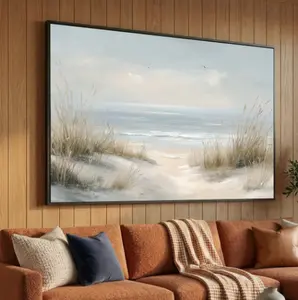 Serene Beach Dunes Canvas, Coastal Landscape Wall Art, Ocean View Canvas, Seaside Nature Canvas, Calm Beach Scene Decoration