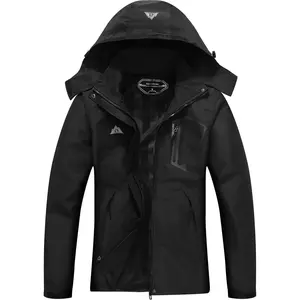 Women's Waterproof Lightweight Rain Jacket Windproof Breathable Trench Coat Detachable Hood Raincoats Outdoor Hiking Jacket