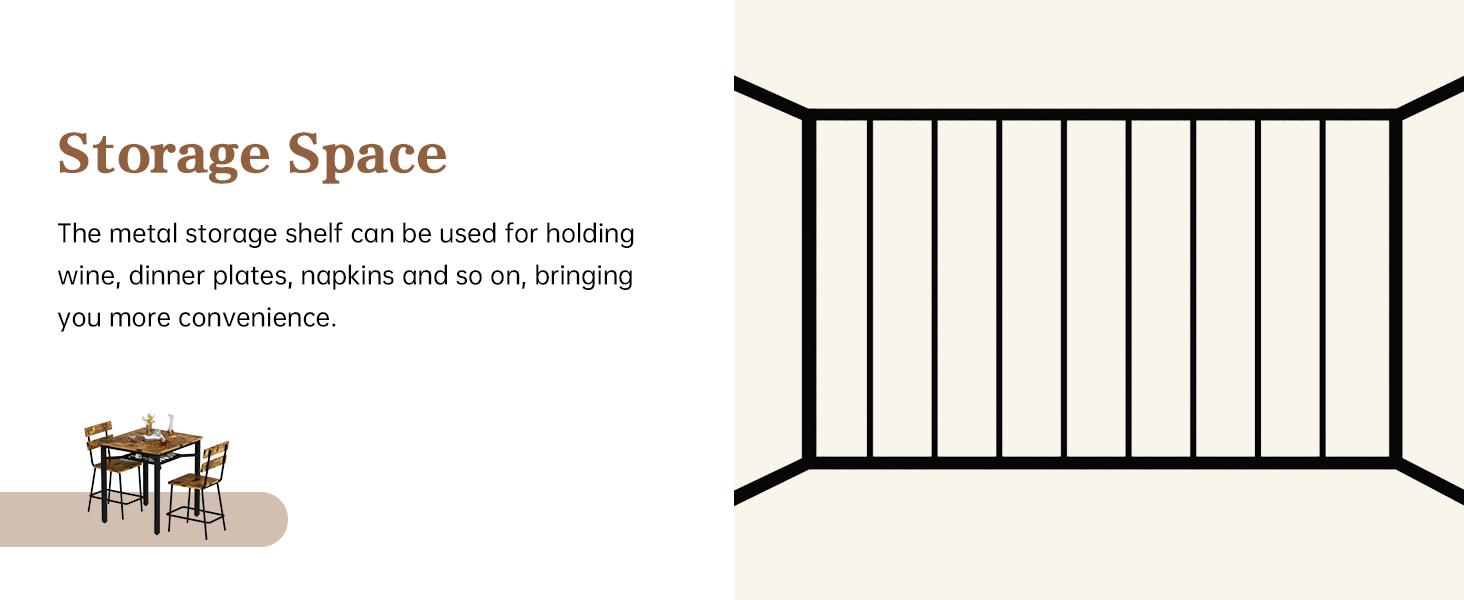 DKLGG 3 Piece Bar Table and Chairs Set, Counter Height Small Dining Table with 2 Bar Stools, Farmhouse Square Kitchen Table with Storage for Bistro, Pub, Small Space DKLGG 3 Piece Bar Table and Chairs Set, Counter Height Small Dining Table with 2 Bar Stools, Farmhouse Square Kitchen Table with Storage for Bistro, Pub, Small Space