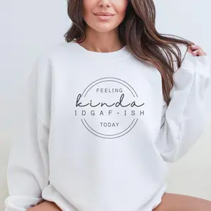 Feeling Kinda IDGAFish Printed Design – For Bold, Sarcastic, Unbothered Vibes – Unisex Oversized Crewneck Sweatshirt & Comfort Colors T-Shirt – Cozy, Comfy Streetwear – High-Quality Print, Relaxed Fit Graphic Statement Tee