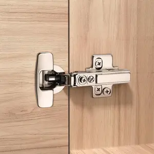 10 Pack Frameless Full Overlay Soft Close Cabinet Hinges, Speed Control 4D Adjustment European Hinges, Stainless Steel Kitchen Cabinet Hardware Clip-, 45~110? Open Angle