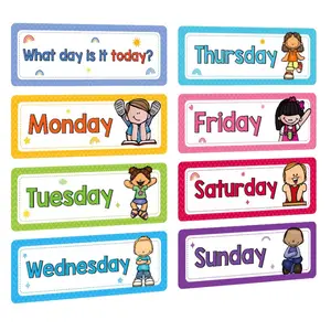Day Of The Week/month/weather Drawing Recognition Card Set, 3 Sets Classroom Supplies Charts, Classroom Bulletin Board Decor, Educational Posters for Preschool & Elementary School