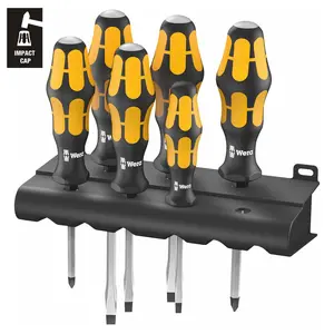 Wera - 5018282001 932/6 Kraftform Plus Screwdriver Set and Rack, 6-Pieces