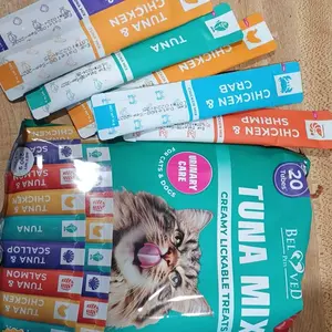 BelovedPets Creamy Cat Treats – Chicken & Tuna, 40 Pack