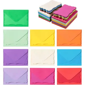 100 Pack Mini Envelopes with Colorful Blank Note Cards Small Self-Adhesive Envelopes Small Business Card Envelopes(4 x 2.7 Inches, 10 Colors) (Multicolored)