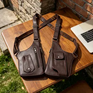 Premium Leather Adjustable Underarm Bag with Hidden Anti Theft Pocket, Secure Storage for Phone and Daily Belongings, Ideal Accessory for Cycling, Hiking, Running and Outdoor Activities, Nice Selection for 618 Shopping Season