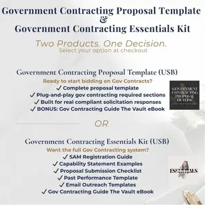 Winning Government Contracting Proposal Template | Government Contracting Essentials Kit (USB)