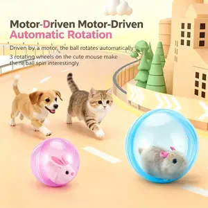 Smart Interactive Cat Toy Ball - Automatic Rolling Mouse, USB Rechargeable, Animal Shaped, Play-Stimulating Cat Accessory, Yoga PVC Inflatable Dog Toy