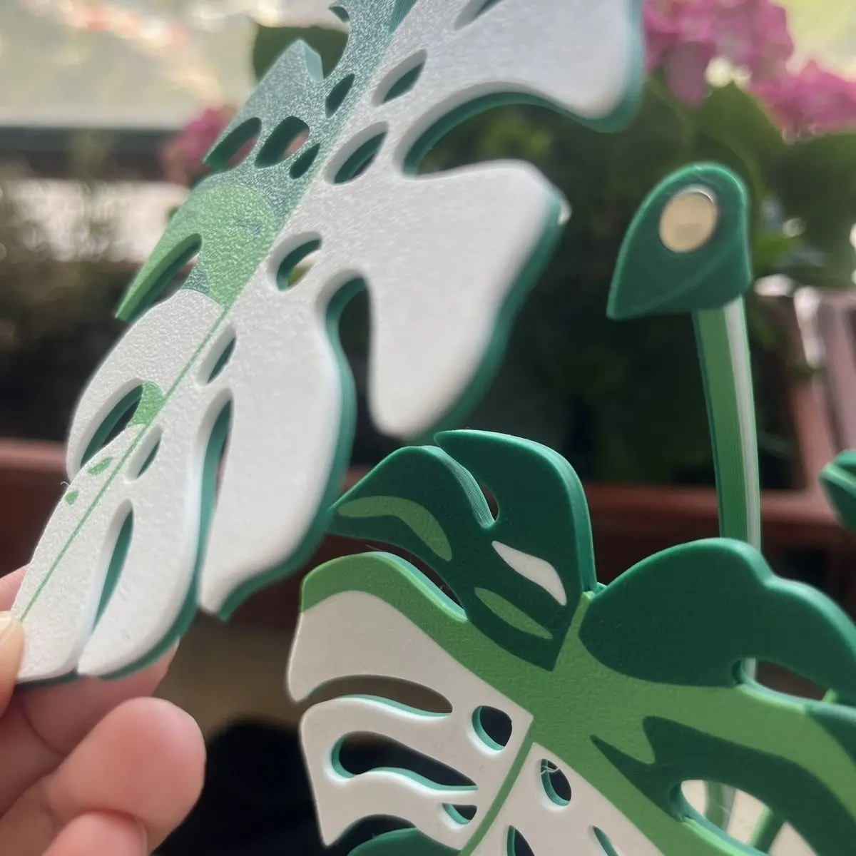 Monstera Leaf Coasters Set of 6, Tropical Plant Drink Coasters with Holder, Cute Table Protection Boho Home