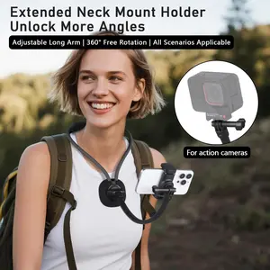 2-In-1 Flexible Silicone Neck & Desk Mount, Capture Creative Angles, Ideal for Action Cameras, Smartphones, Vlogging, Live Streaming, Outdoor Sports