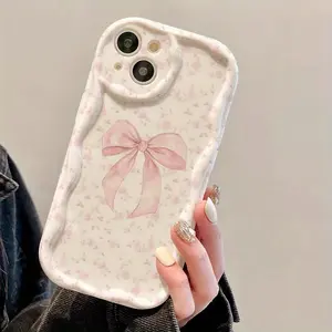 Phone case: Light  bows in array pattern,cream lines TPU mobile phone case, suitable for iPhone 16/16e/16pro/16PLUS/16promax/iPhone 15/15pro/15PLUS/15promax/iPhone 14/14pro/14PLUS/14promax/iPhone 13/13pro/13promax/iphone12/12pro/12promax/iPhone