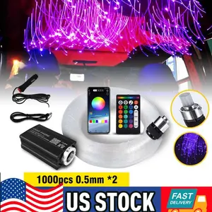 1000PCS Fiber Optic Twinkle Star Light Kit for Car Headliner & Home Ceiling, RGBW Starry Roof Lights, Luxury Atmosphere Lamp for Auto, Bedroom and Theater Decor