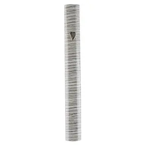 Metal with Plastic Coating Gray Pattern Classic Mezuzah Case, 5"
