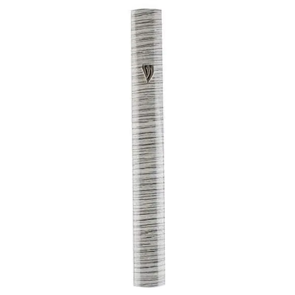 5-in Plastic Metal-Coated Mezuzah Case, Self-Stick Back Mezuzah Holder, Ideal Religious Gift for Jewish Home Decor