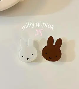 Miffy Bunny Phone Grip Cute White Rabbit Character Holder Korean Aesthetic Griptok for Kindle Reader Booktok Gift
