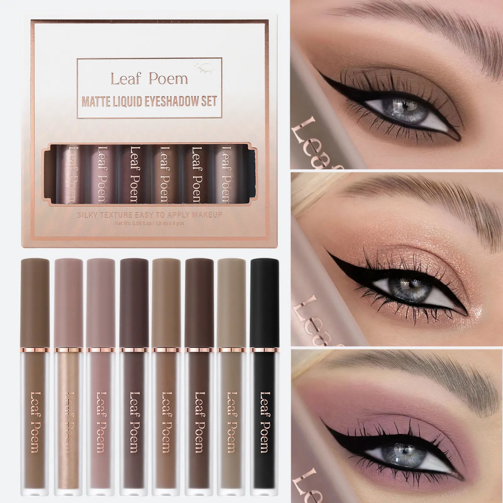 Women's 8-Shade Matte Liquid Eyeshadow Pen Kit Set - #8 Colors/Set, Velvety Mist Texture, Waterproof, Smudge-Proof, Blendable, Long-Lasting, 3D Eye Definition, Essential Adult Cosmetic, Gifts for Women, Easy Beauty Product, Sohochic