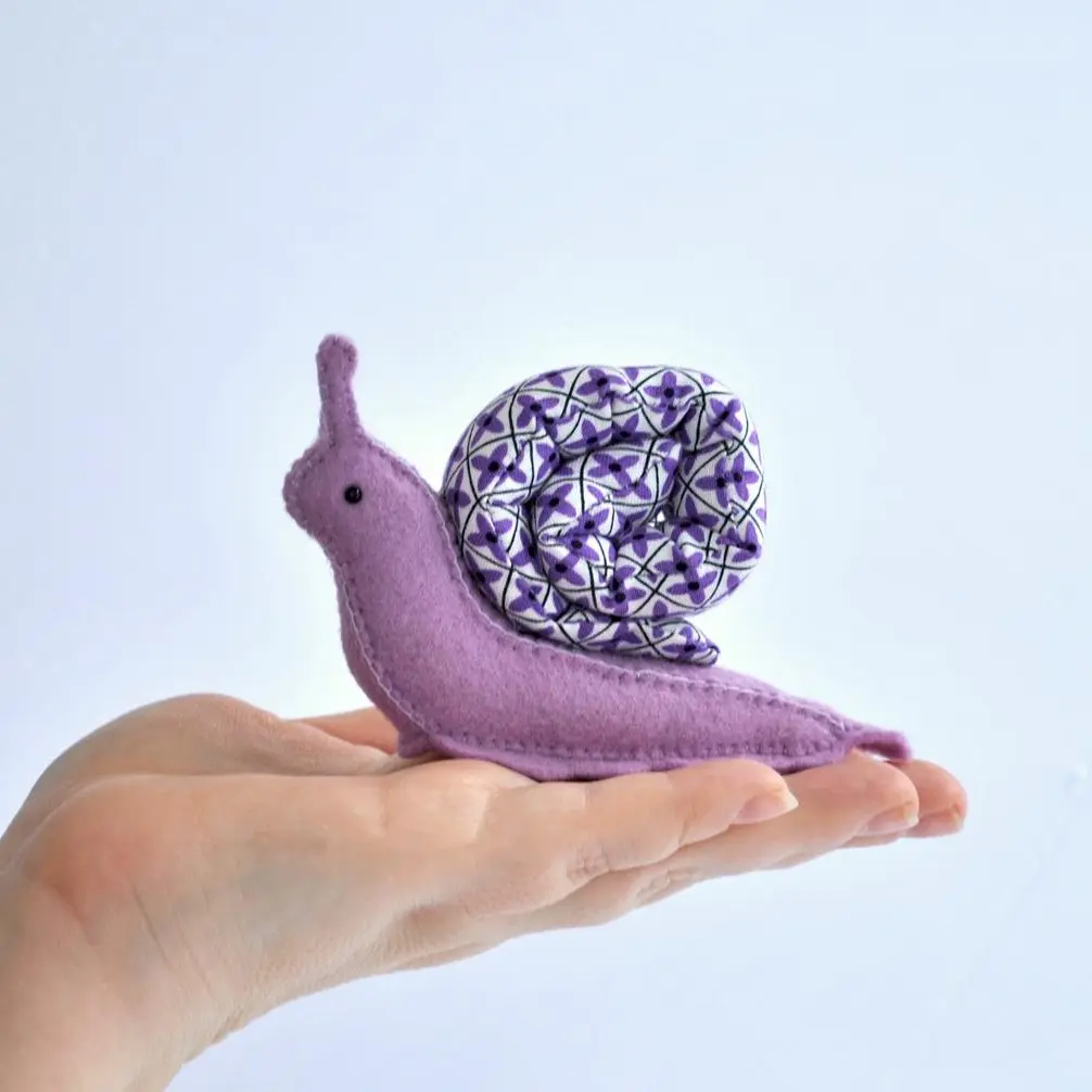 DelilahIris Felt Snail Sewing Pattern - Make Your Own Felt Animals Fiber Arts Craft Project DIY Plushie Maker