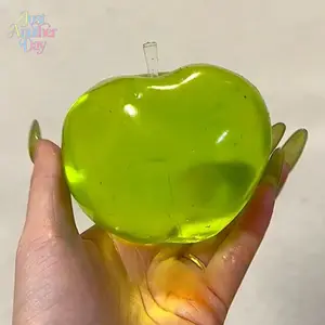 Green Apple & Soda Ball Squeeze Toy Set, Moldable Slow Rising Squishy Fidget, Maltose Texture Hand-Sticking Stress Relief Gadget, Creative Decompression Artifact for Relaxation & Gifting