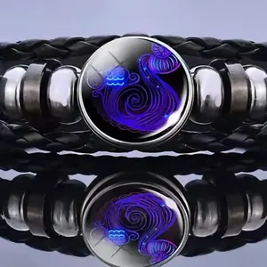 Glow in the Dark Zodiac Signs Spirit Bracelet Adjustable Multilayer Design Handmade Luck Bracelets for Men Women Birthday Jewelry Gift