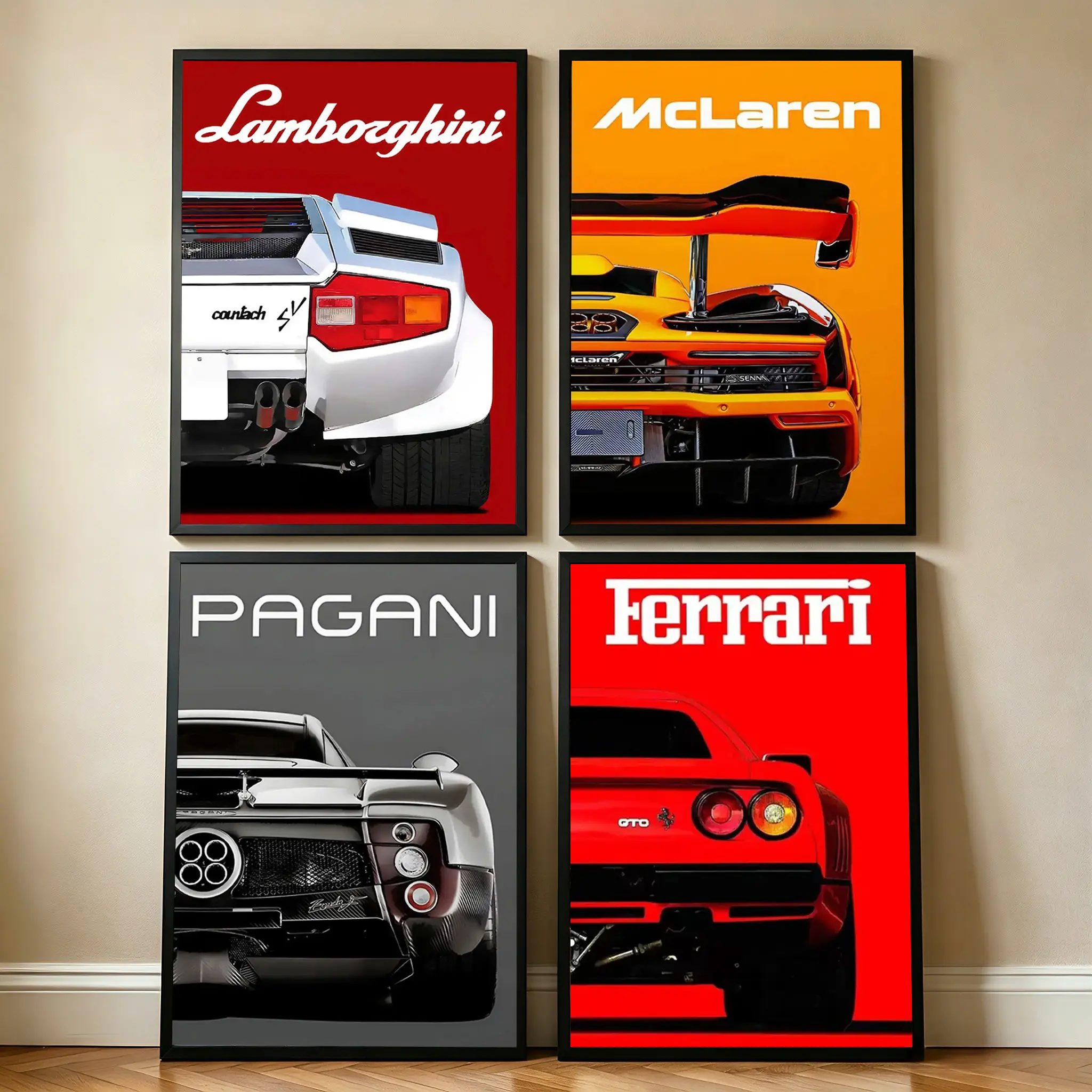 Modern Car Poster, Sports Car Art Poster Decor, Supercar Wall Art Print Canvas Poster Wall Decor For Home Game Room Bedroom Men's Room Office
